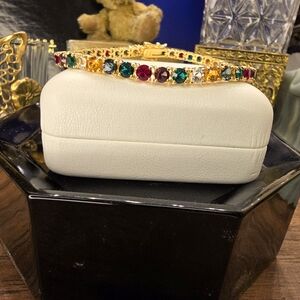 Joan Rivers Gold Bracelet with Vibrant Gemstones